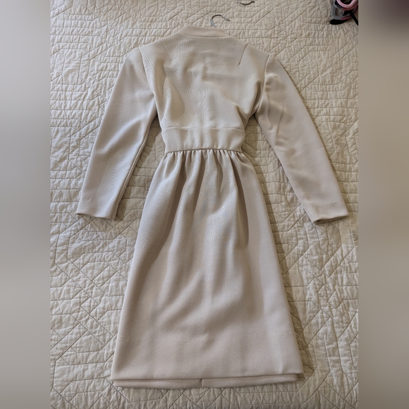 Leslie Fay Original Cream Button Down Dress Size 2-4 - Picture 3 of 5